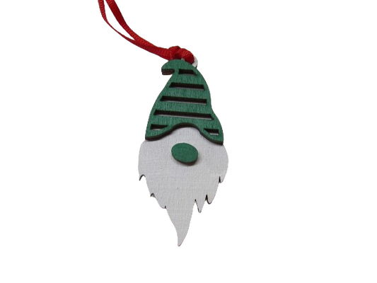 Green Stripe Gnome Ornament