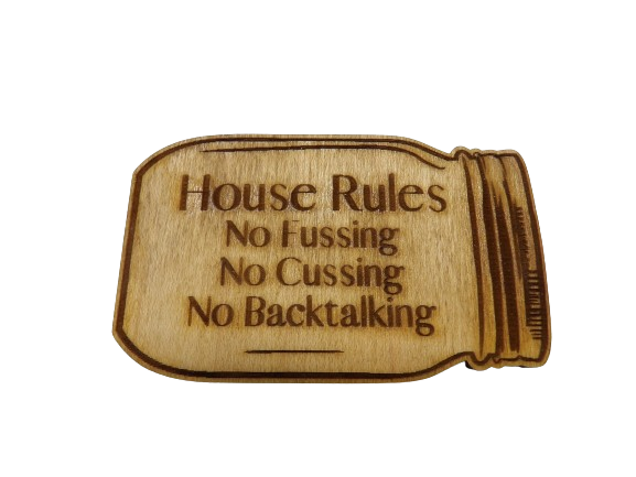 House Rules Mason Jar Magnet