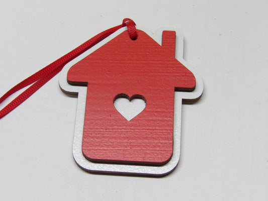 House with Heart Ornament