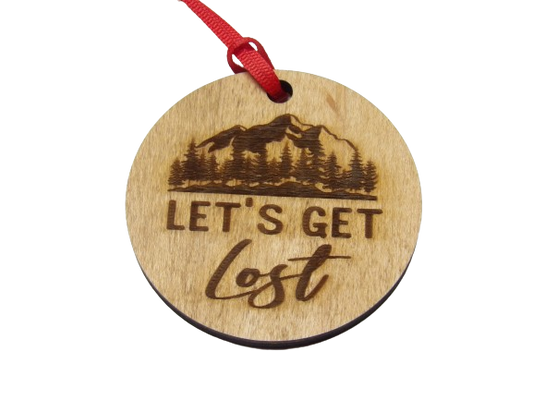 Let's Get Lost Wooden Christmas Tree Ornament