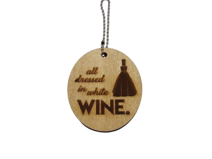 All Dressed in White Wine Wedding Wine Tag
