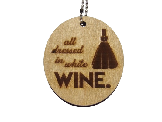 All Dressed in White Wine Wedding Wine Tag