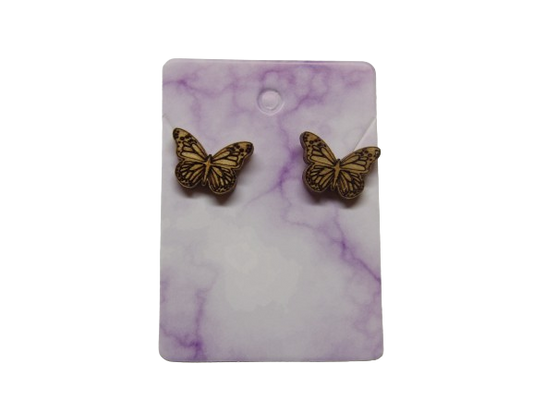 Butterfly Stud Wooden Earrings