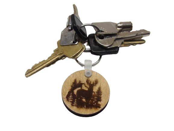Deer in the Trees Keychain