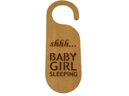 Baby Girl Sleeping Door Handle Hanging Sign