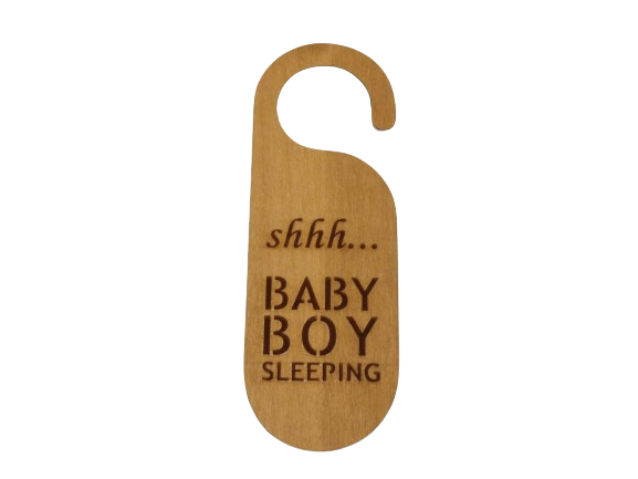 Baby Boy Sleeping Door Handle Hanging Sign