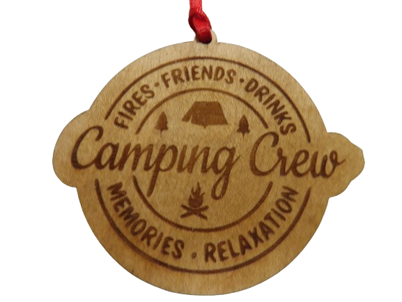 Camping Crew Wooden Christmas Tree Ornament