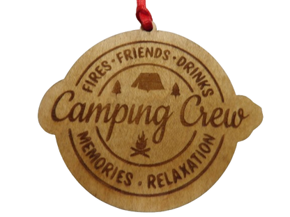 Camping Crew Wooden Christmas Tree Ornament