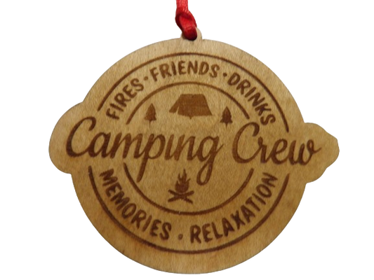 Camping Crew Wooden Christmas Tree Ornament