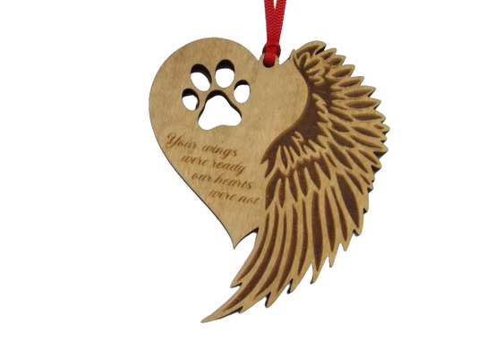 Heart and Wing Cat Memorial Ornament