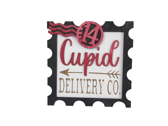 Cupid Delivery Company Stamp Valentine's Day Sign