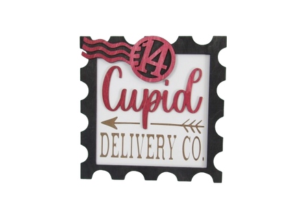 Cupid Delivery Company Stamp Valentine's Day Sign
