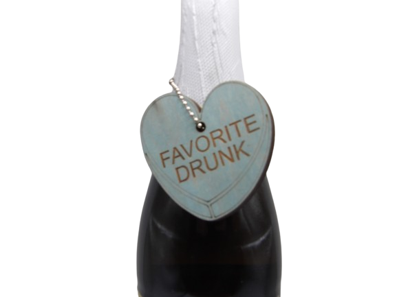 FAVORITE DRUNK Conversation Heart Valentine's Day Wine Tag
