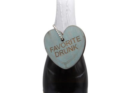 FAVORITE DRUNK Conversation Heart Valentine's Day Wine Tag