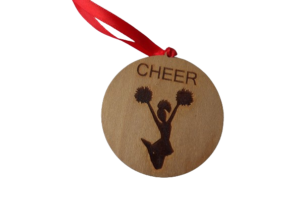 Cheer Single Layer Wooden Christmas Tree Ornaments (2 Designs)