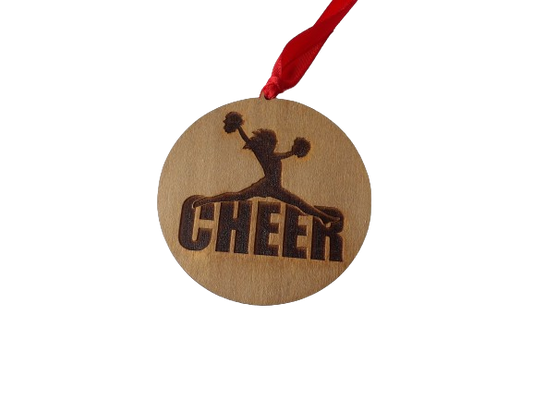 Cheer Single Layer Wooden Christmas Tree Ornaments (2 Designs)