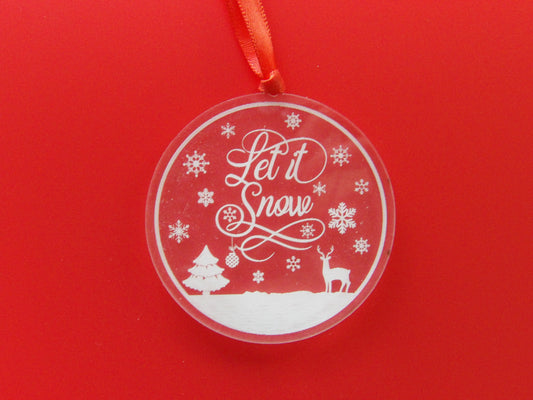 Let It Snow Acrylic Christmas Tree Ornament