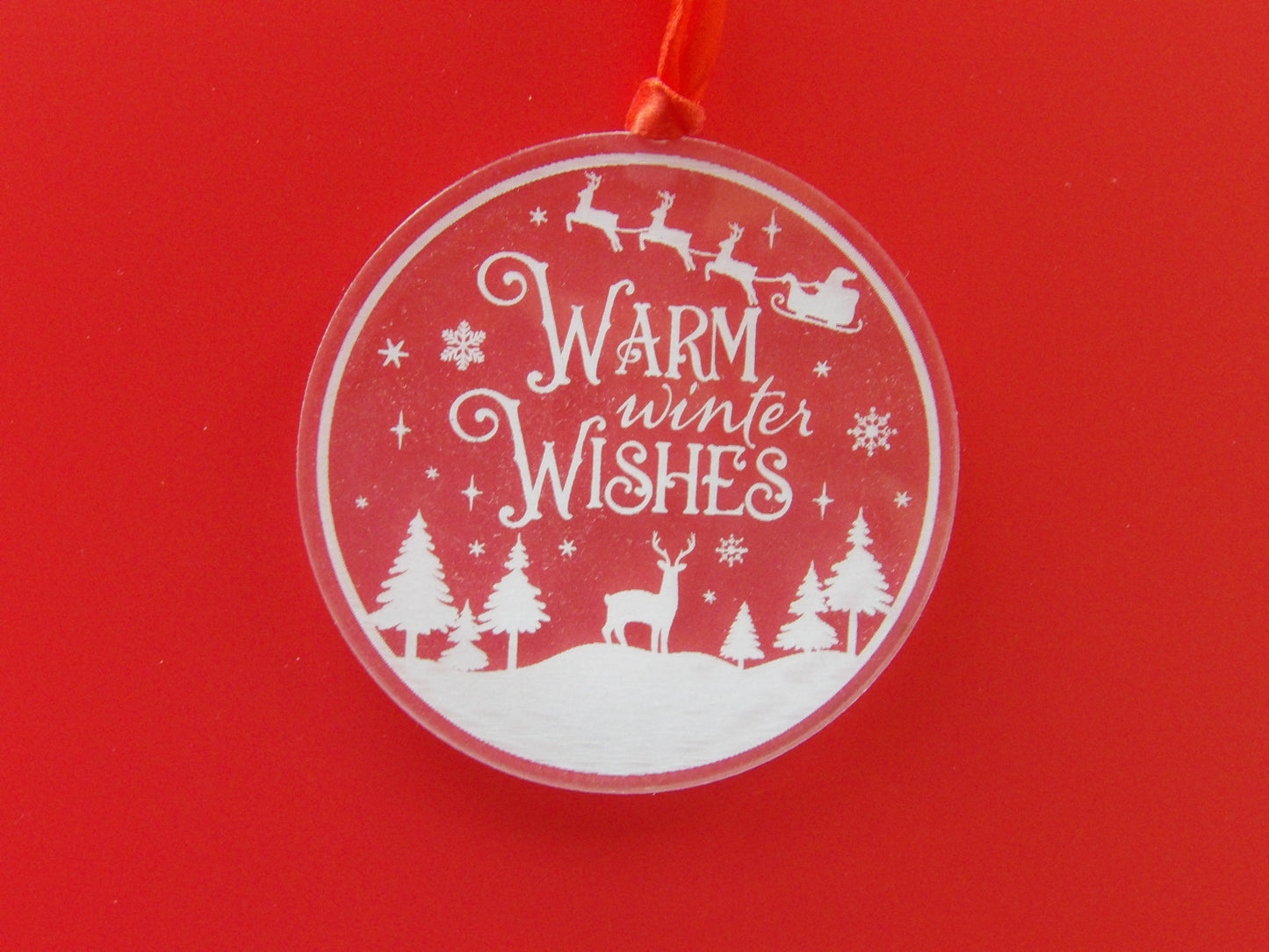 Warm Winter Wishes Acrylic Christmas Tree Ornament