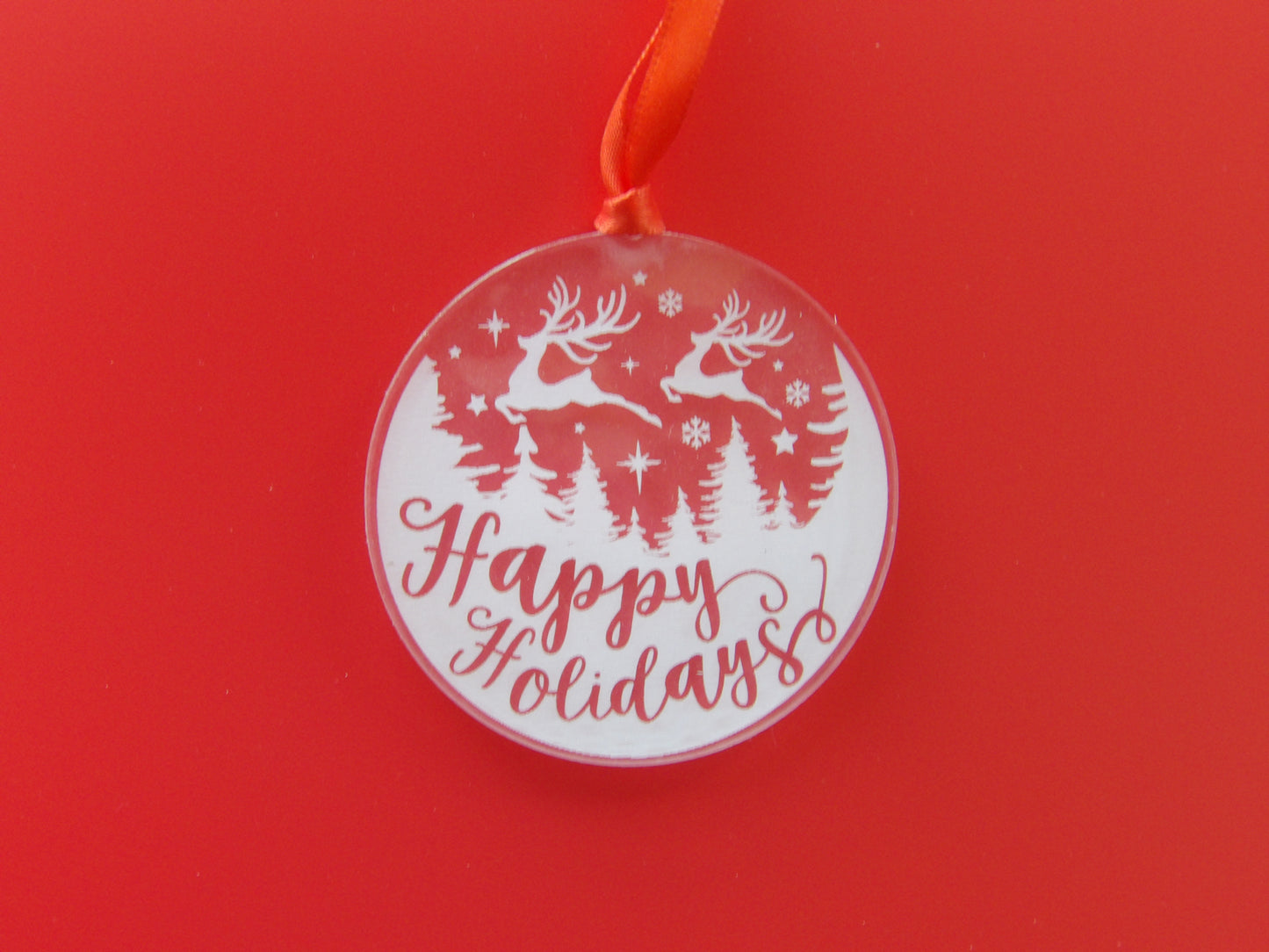 Happy Holidays Acrylic Christmas Tree Ornament