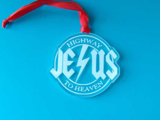 Highway To Heaven Clear Acrylic Christmas Tree Ornament