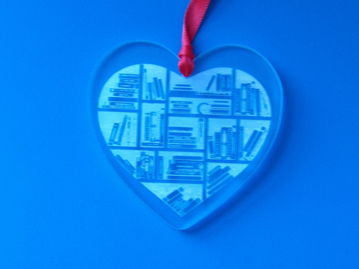 Book Lover's Bookshelf Clear Acrylic Christmas Tree Ornament