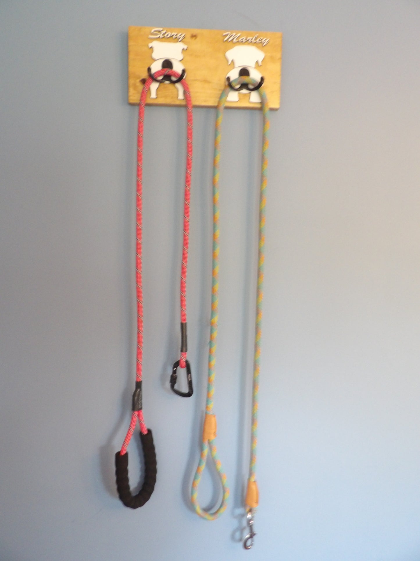 Personalized Dog Butt Leash Holder Wooden Sign