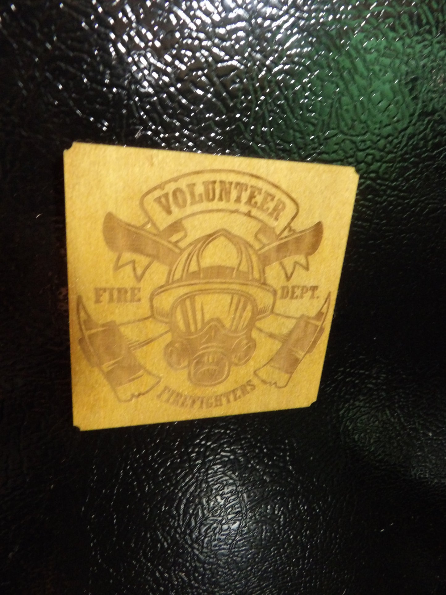 Volunteer Firefighters Wooden Magnet