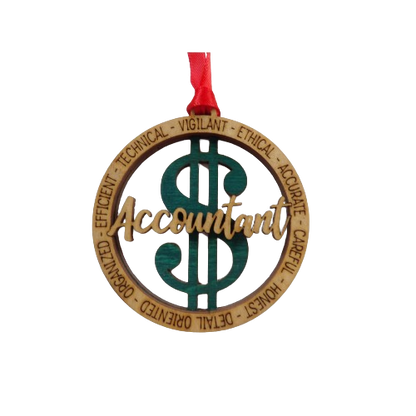 Accountant 2 Layer Wooden Christmas Tree Ornament