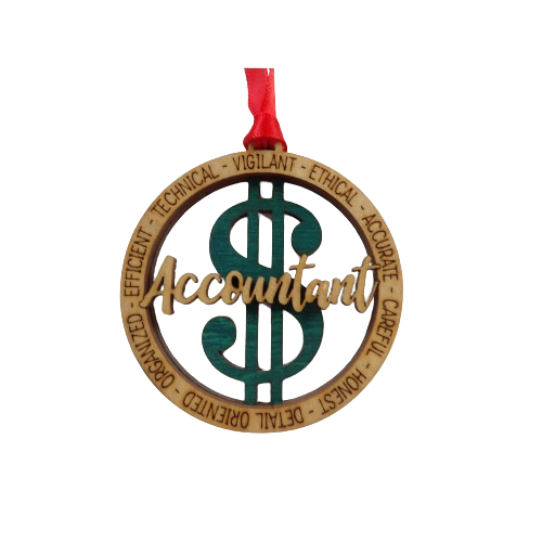 Accountant 2 Layer Wooden Christmas Tree Ornament
