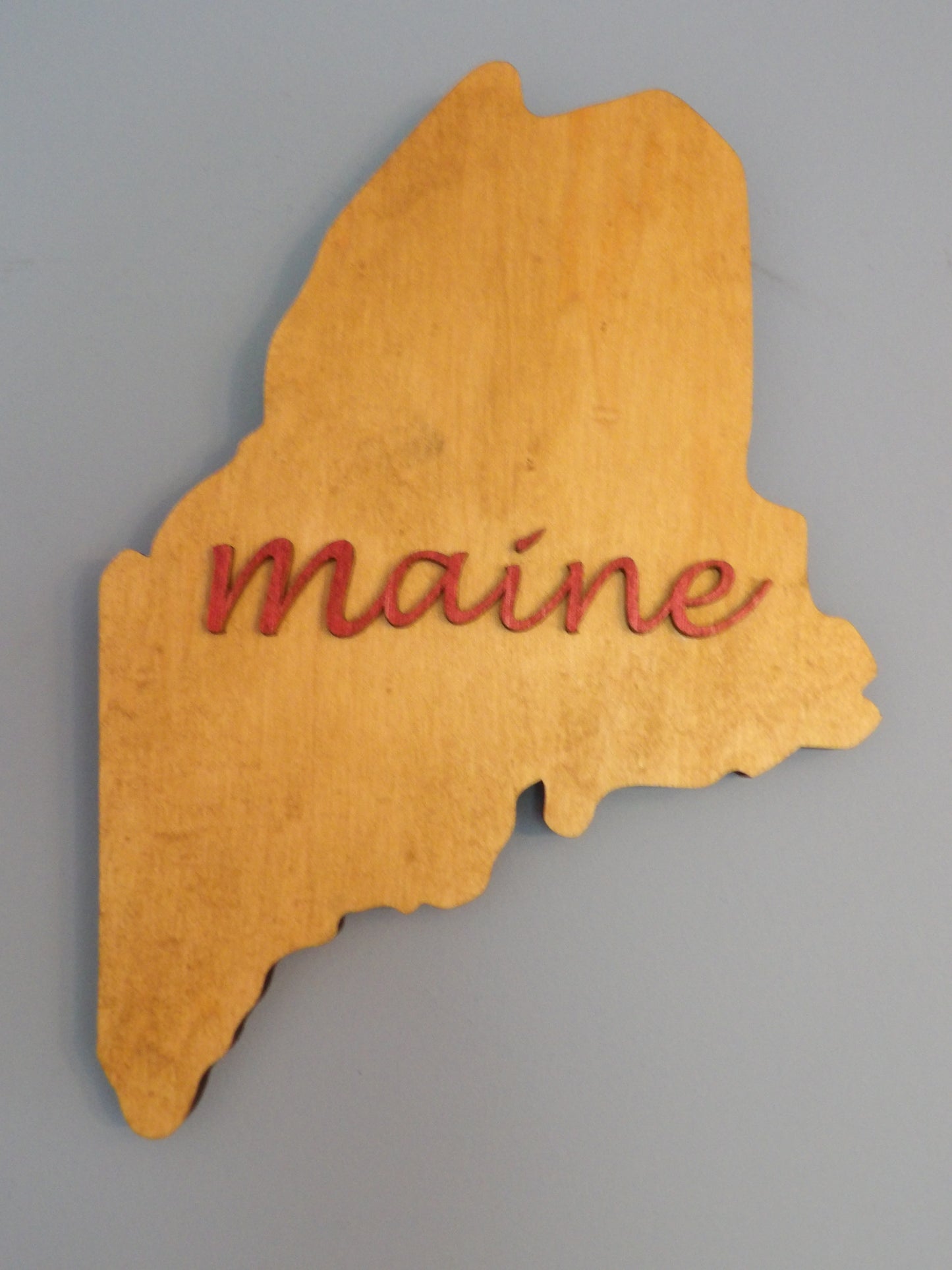 State of Maine with 3-D Maine Text Cutout Sign