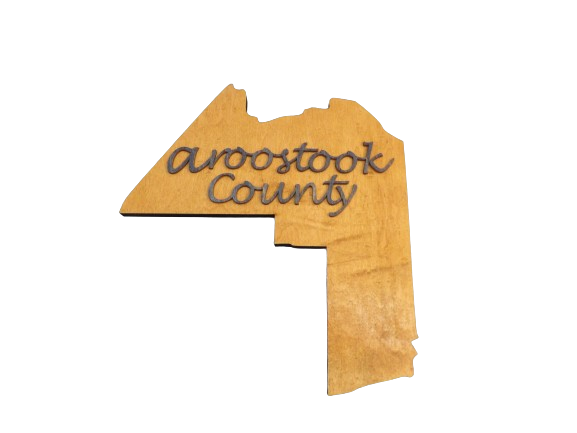 Aroostook County, Maine with 3-D Aroostook County Text Cutout Sign