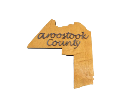 Aroostook County, Maine with 3-D Aroostook County Text Cutout Sign