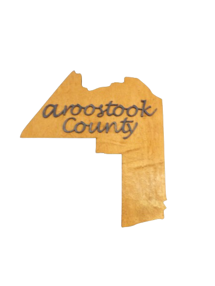 Aroostook County, Maine with 3-D Aroostook County Text Cutout Sign