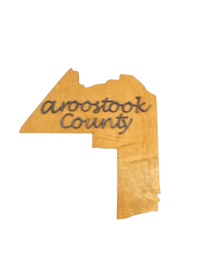 Aroostook County, Maine with 3-D Aroostook County Text Cutout Sign