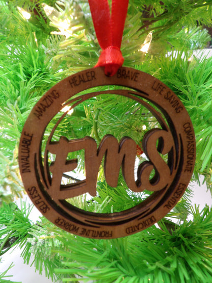 EMS One Layer Wooden Christmas Tree Ornament