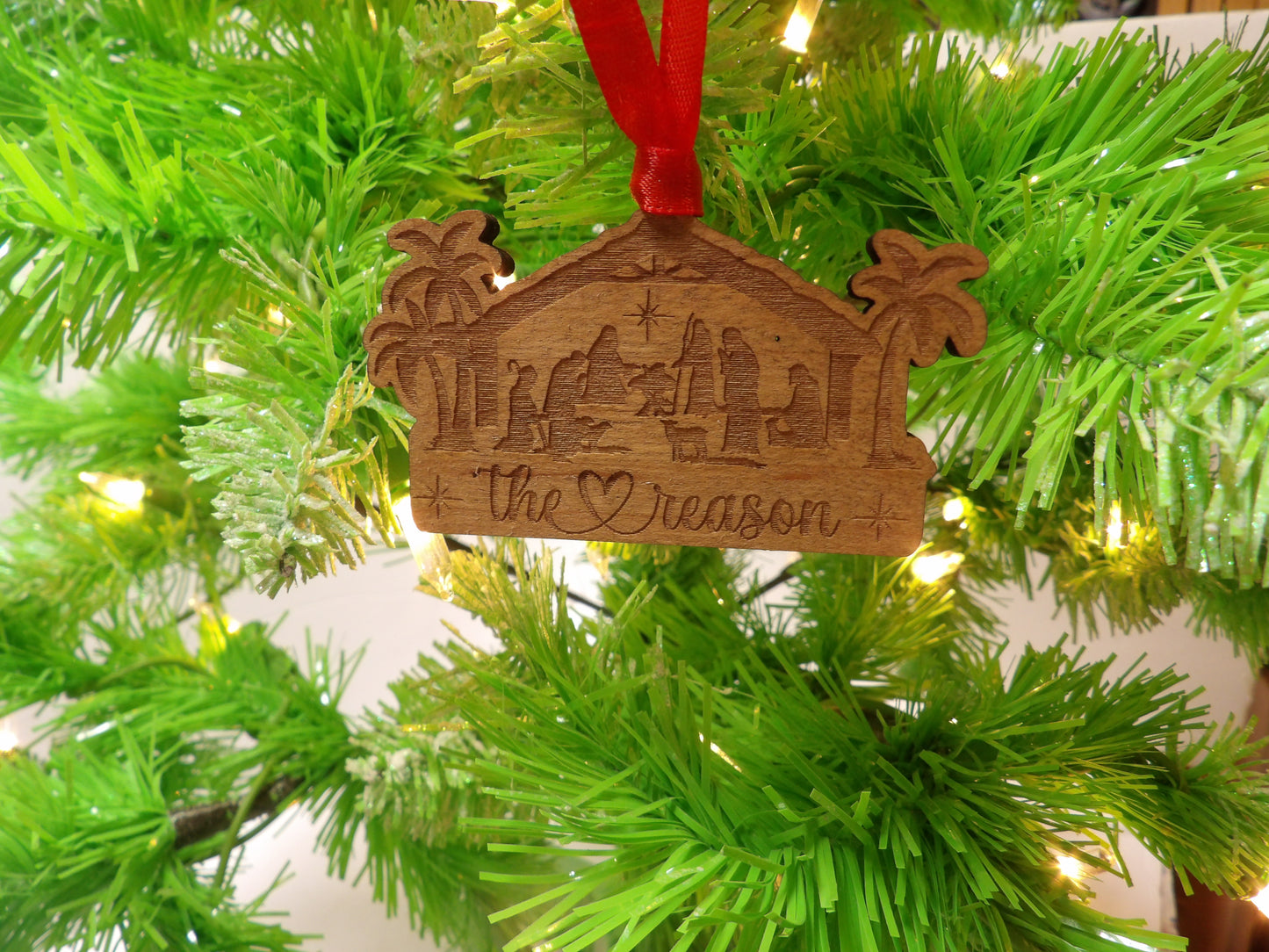 The Reason Nativity Scene Wooden Christmas Tree Ornament