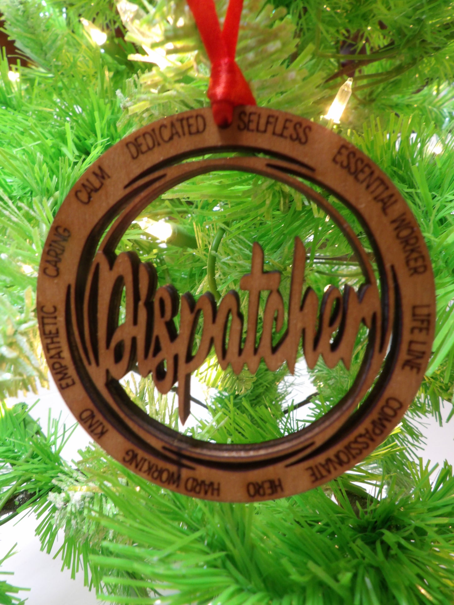 Dispatcher One Layer Wooden Christmas Tree Ornament