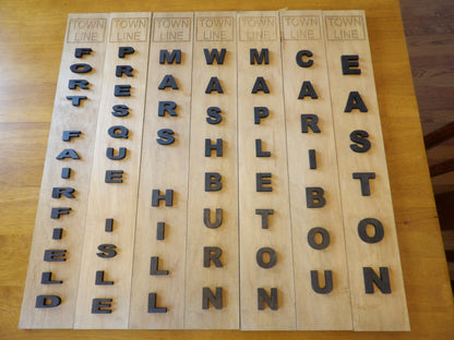 PERSONALIZED Town Line Wooden Sign
