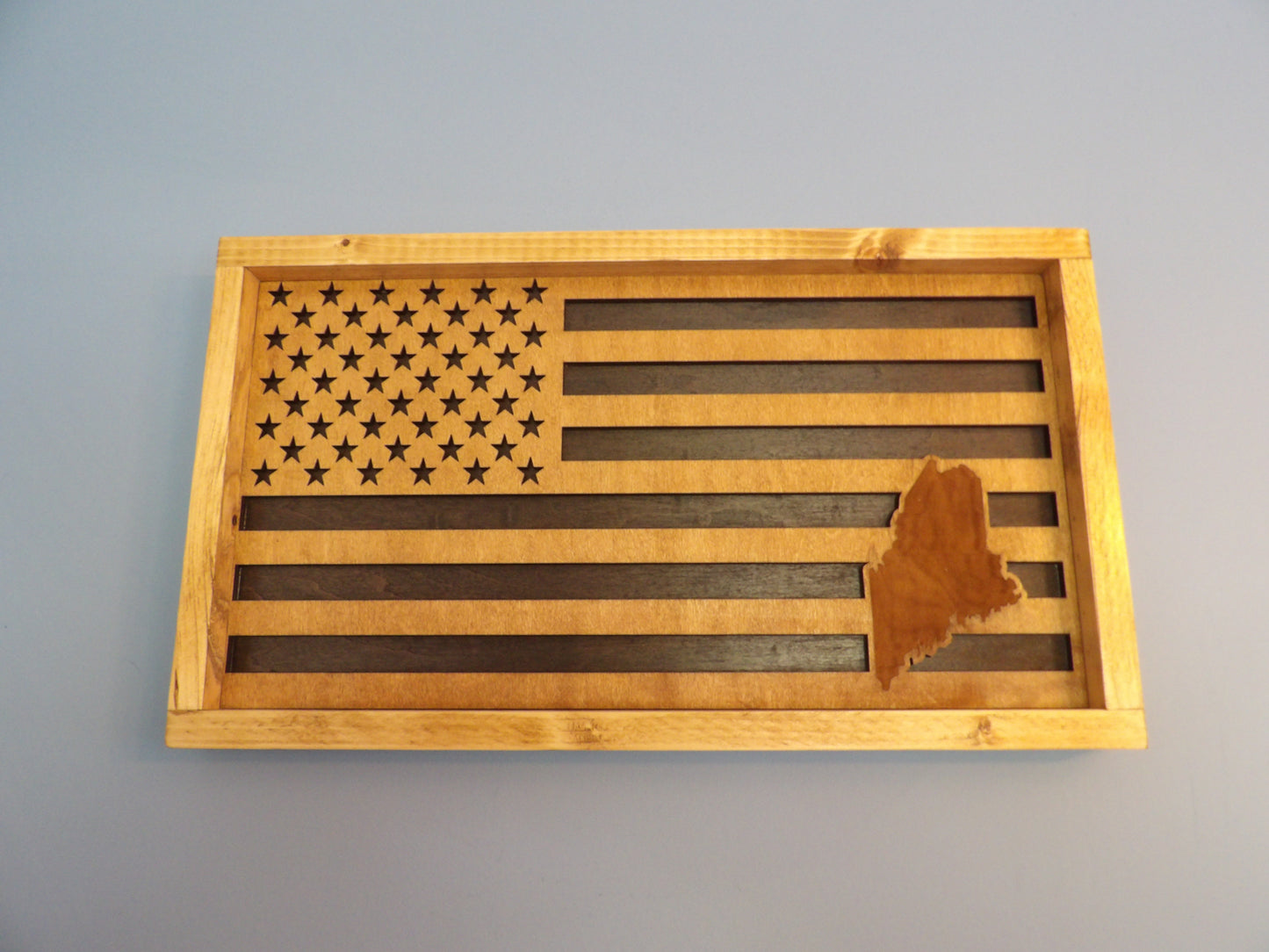 State of Maine American Flag Sign