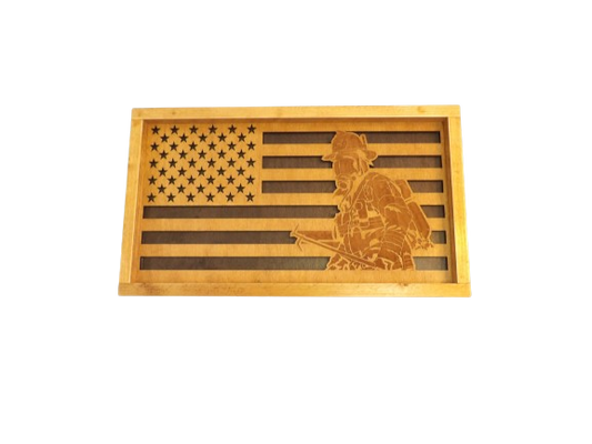 Firefighter American Flag Sign