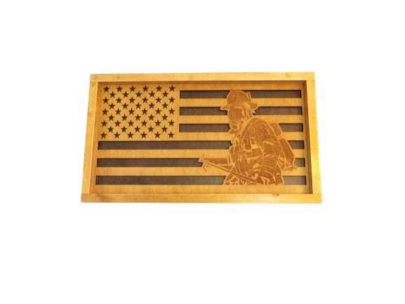 Firefighter American Flag Sign