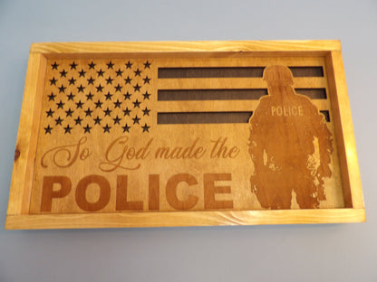 So God Made the Police American Flag Sign