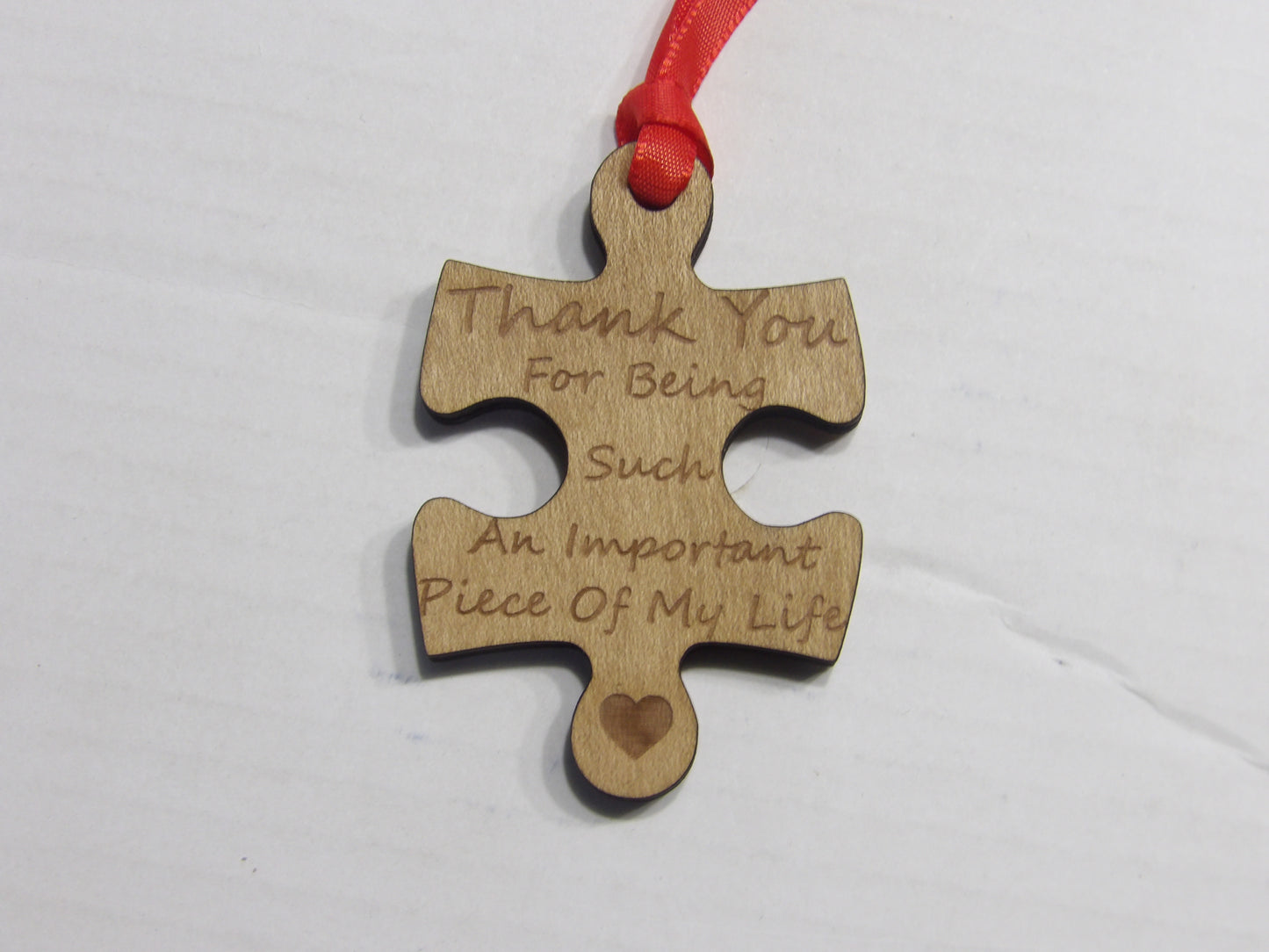 Thank You for Being Such an Important Piece of My Life Puzzle Piece Wooden Christmas Tree Ornament