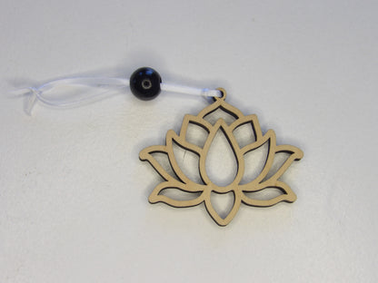 Serenity Blooms: Lotus Flower Wooden Christmas Tree Ornament