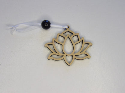 Serenity Blooms: Lotus Flower Wooden Christmas Tree Ornament