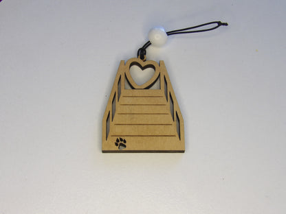 See You At Rainbow Bridge: Pet Memorial Wooden Rear View Mirror Car Charm