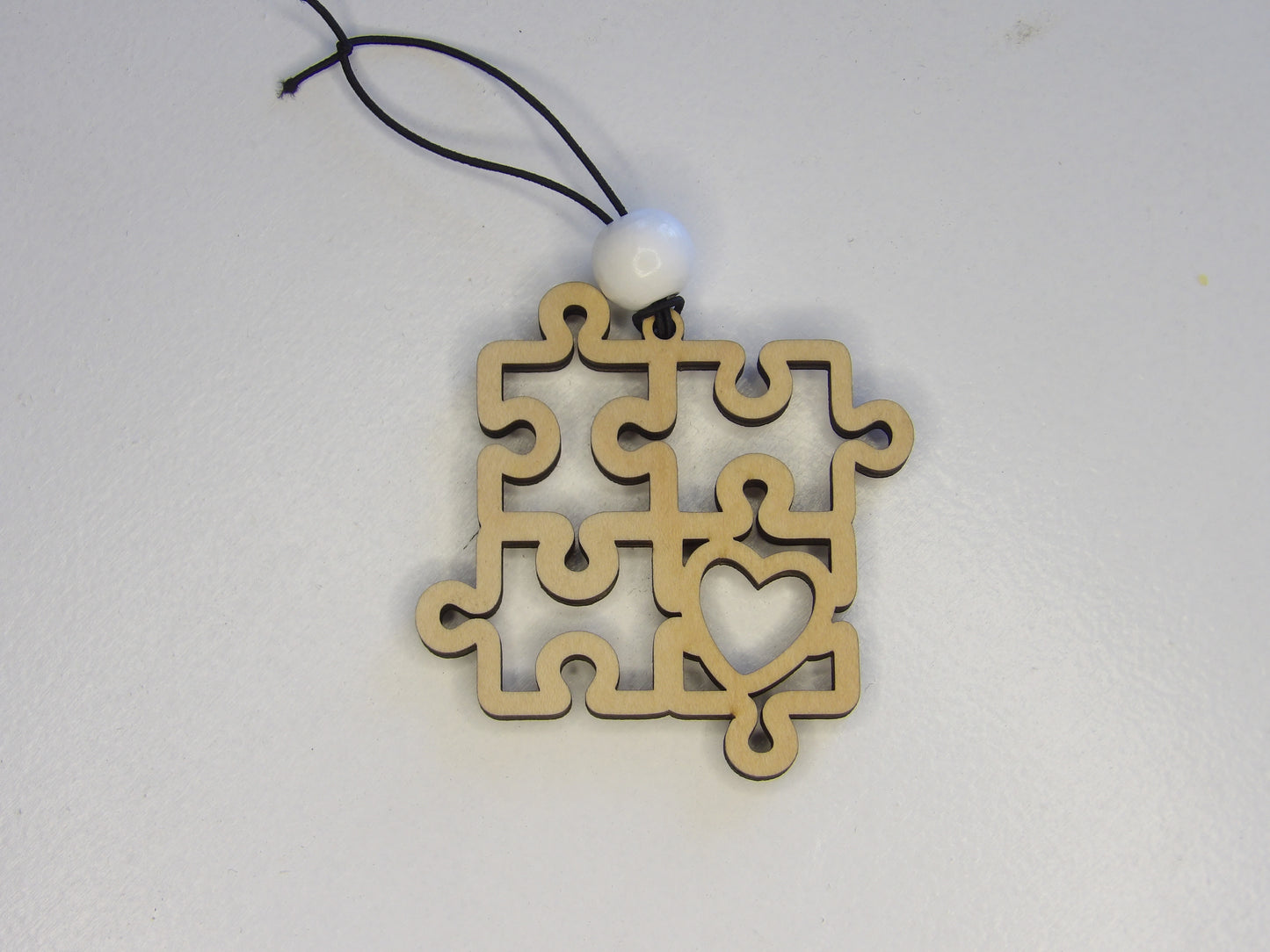 Your Unique Journey: Autism Awareness Puzzle Wooden Rear View Mirror Car Charm