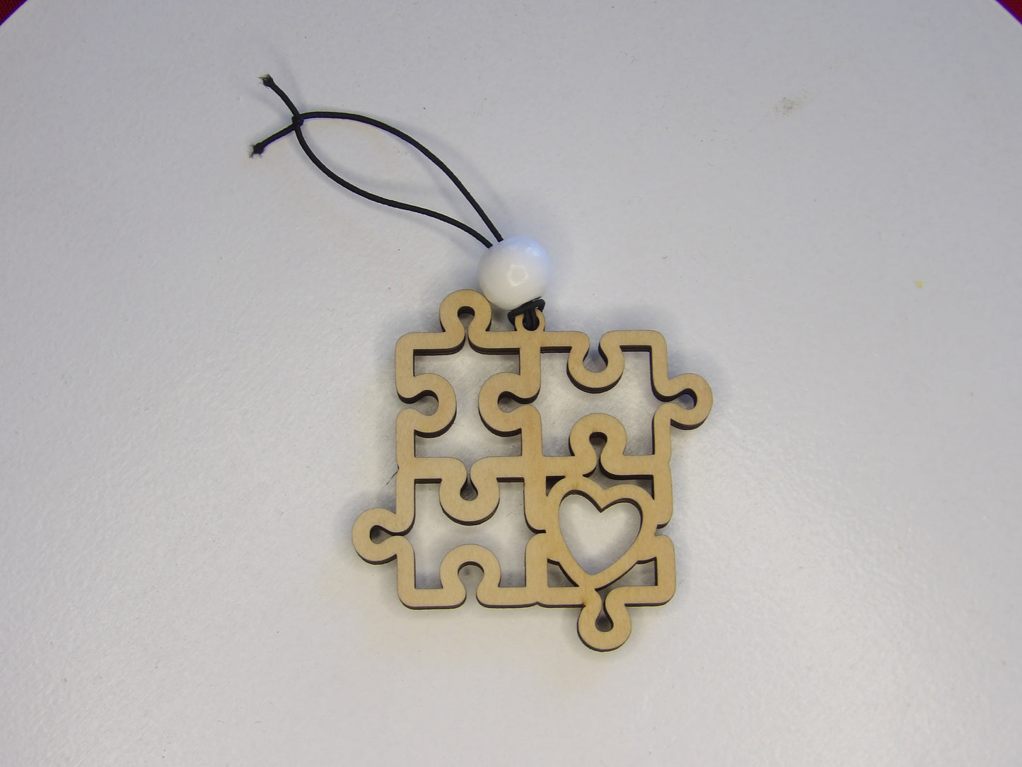 Your Unique Journey: Autism Awareness Puzzle Wooden Rear View Mirror Car Charm