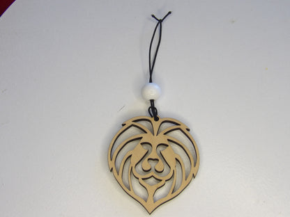 A Story of Strength and Protection: Lion Wooden Rear View Mirror Car Charm