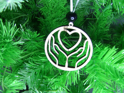 Healing Hands, Nurturing Hearts: Caregivers Wooden Christmas Tree Ornament